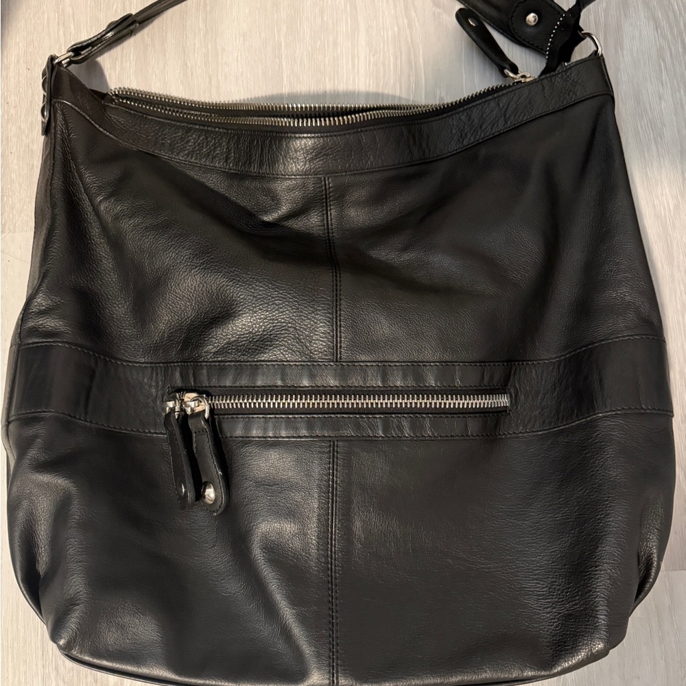 Butter Soft Black Leather Shoulder Bag